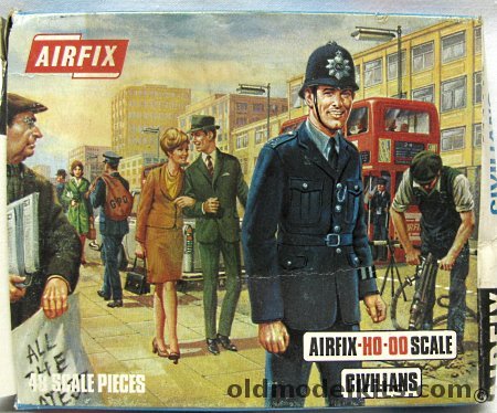 Airfix 1/87 HO Civilian Figures with Motorbike, S6-50 plastic model kit